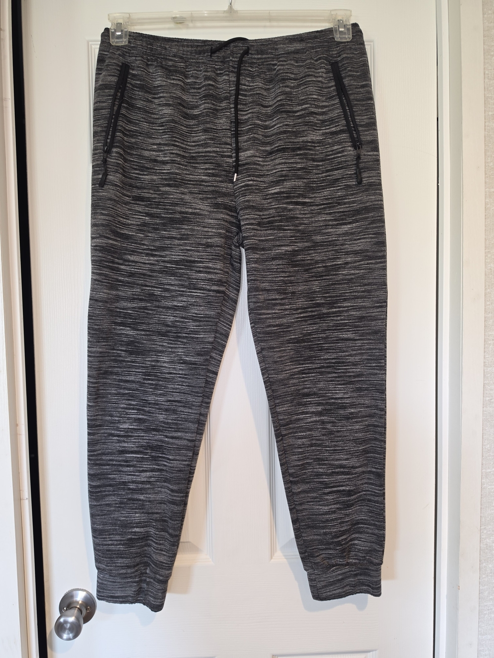 Men's Gray Jogger Pants with Zipper Pockets